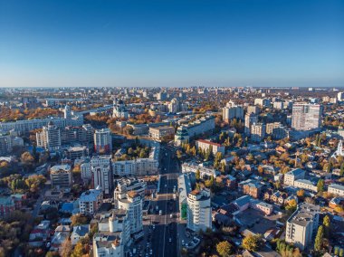 Voronej şehir yukarıdan, dron fotoğraf hava panoramik manzaralı