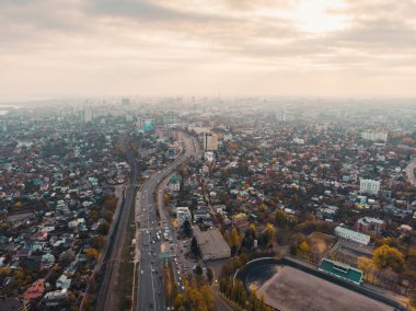 Voronej şehir yukarıdan, dron fotoğraf hava panoramik manzaralı