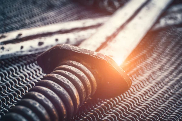 Ancient swords blades, antique steel cold weapon of knights or fantasy warriors, close up — Stock Photo, Image