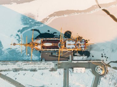 Lineer hava görünümünü gemi Goto kader Voronezh river çıkabilir, Admiralty meydanında