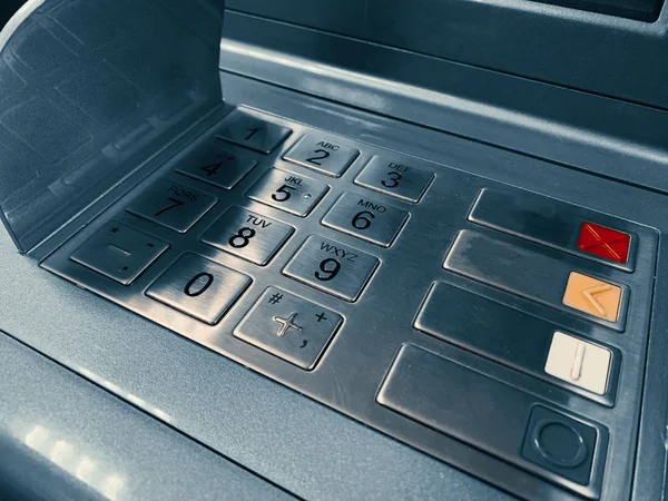 ATM gép gomb billentyűzet részére gépelés jelszó — Stock Fotó