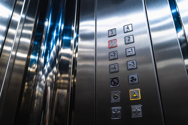 Elevator Buttons for Disabled Blind People with Braille Language Signs on Panel