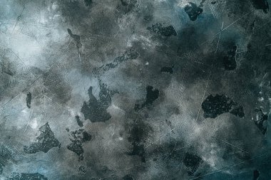 Tasarım veya Arka Plan için Koyu Gri ve Mavi Grunge Dekoratif Beton Duvar Doku Fon