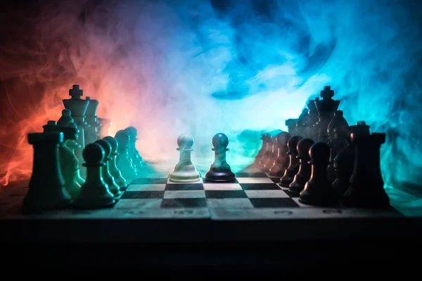 Schaken Bordspel Concept Van Bedrijfsideeën Concurrentie Strategie Ideeën Concep Chess — Stockfoto