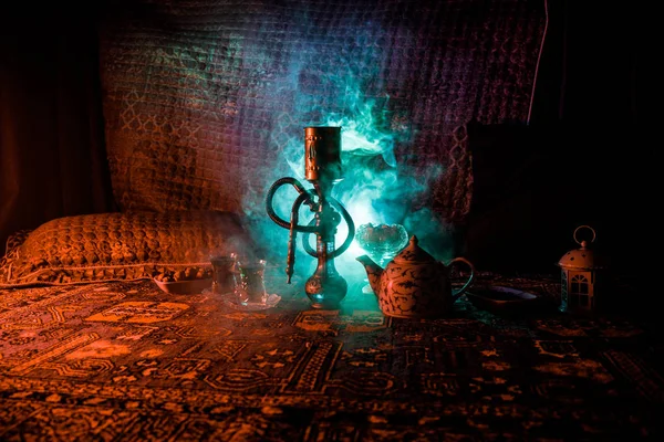 Hookah Hot Coals Shisha Bowl Making Clouds Steam Arabian Interior — Stock Photo, Image