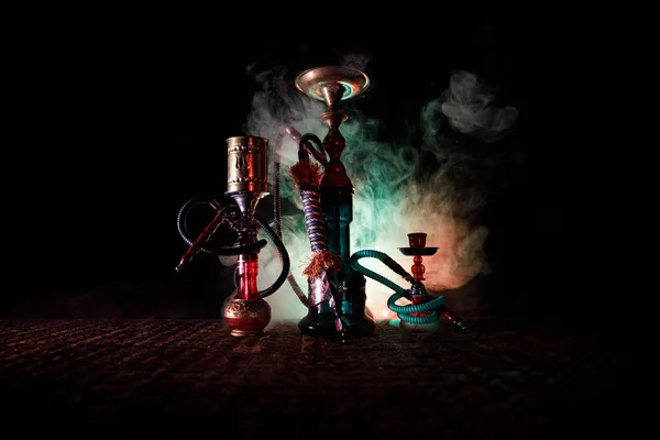 Hookah Carbones Calientes Tazón Shisha Haciendo Nubes Vapor Interior Arabia — Foto de Stock