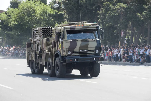 Baku Ázerbájdžán Červen 2018 Vojenská Přehlídka Baku Ázerbájdžán Den Armády — Stock fotografie