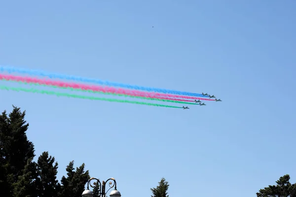 Baku Azerbaijan Junio 2018 Desfile Militar Bakú Azerbaiyán Día Del — Foto de Stock