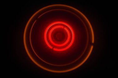 Müzik konsepti. FreezeLight parlak vinil koyu arka plan veya vinil parlayan Özet satırları konsepti ile koyu arka plan üzerinde oynarken pikap. Club poster tasarımı