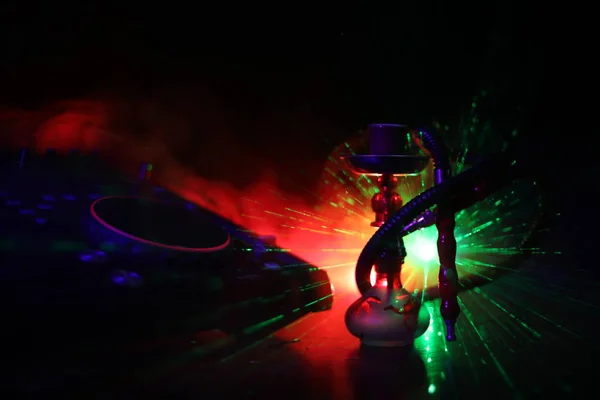 Shisha Party Club Konzept Mixer Mit Dunklem Nachtclub Hintergrund Und — Stockfoto