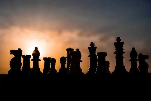 Satranç Oyununu Kavramı Fikirleri Rekabet Strateji Fikirler Satranç Figürleri Bir — Stok fotoğraf