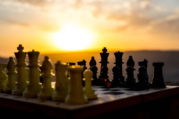 Schaken Bordspel Concept Van Bedrijfsideeën Concurrentie Strategie Ideeën Chess Cijfers — Stockfoto