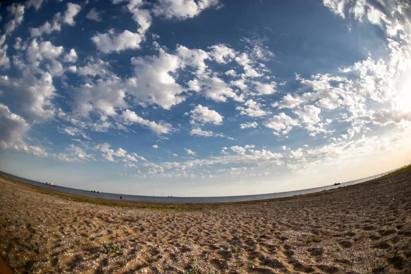 Increíble Vista Del Paisaje Marino Claro Con Cielo Nublado Como —  Fotos de Stock