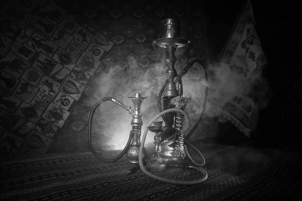 Carvão Quente Hookah Shisha Tigela Fazendo Nuvens Vapor Interior Arábia — Fotografia de Stock