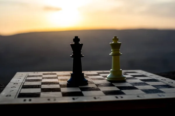 Chess Brädspel Begreppet Affärsidéer Och Konkurrens Och Strategi Idéer Chess — Stockfoto