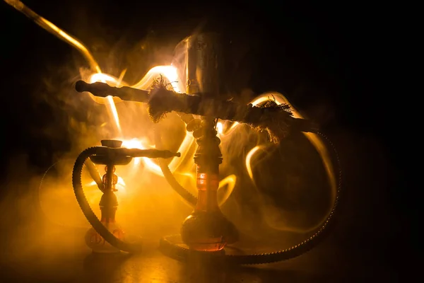 Wasserpfeife Glüht Auf Shisha Schüssel Und Macht Dampfwolken Shisha Explosion — Stockfoto