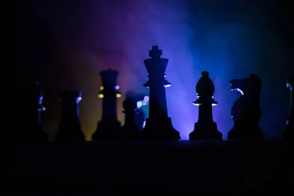 Schaken Bordspel Concept Van Bedrijfsideeën Concurrentie Strategie Ideeën Concept Chess — Stockfoto