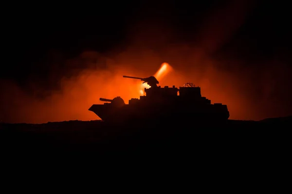 Scène Bataille Maritime Silhouette Navire Guerre Militaire Sur Fond Ciel — Photo