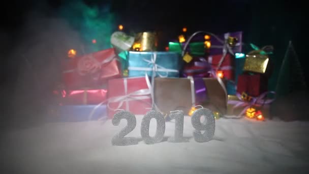 Ano Novo Natal Conceito Compras Férias Armazene Promoções Papai Noel — Vídeo de Stock