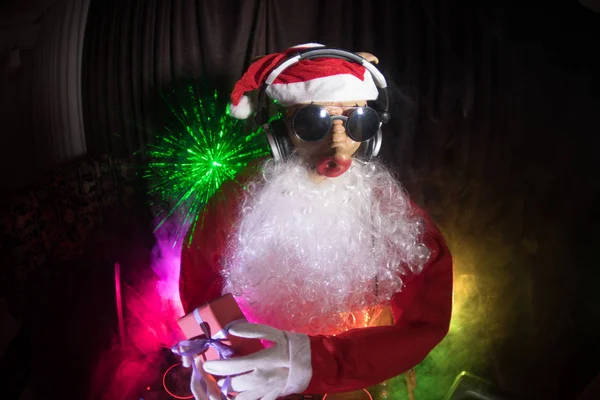 Grappig 2019 Jaar Van Varken Concept Santa Met Varken Masker — Stockfoto