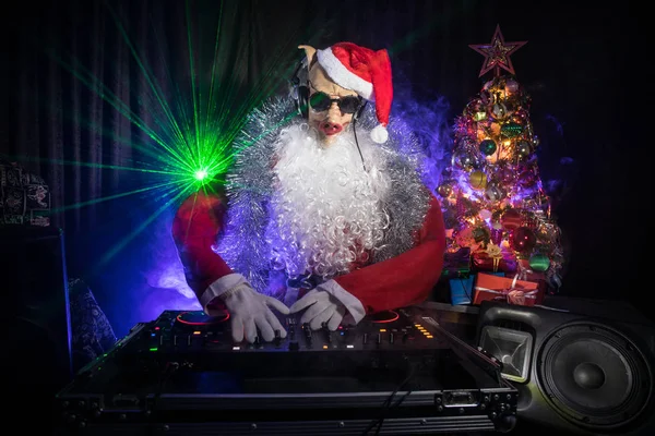 Rok 2019 Śmieszne Świnia Koncepcja Santa Maska Świni Christmas Party — Zdjęcie stockowe