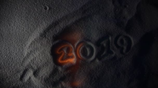 2019 Escrito Nieve Feliz Año Nuevo 2019 Espacio Vacío Para — Vídeo de stock