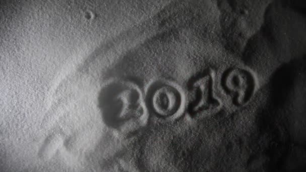 2019 Scritto Sulla Neve Felice Anno Nuovo 2019 Spazio Vuoto — Video Stock