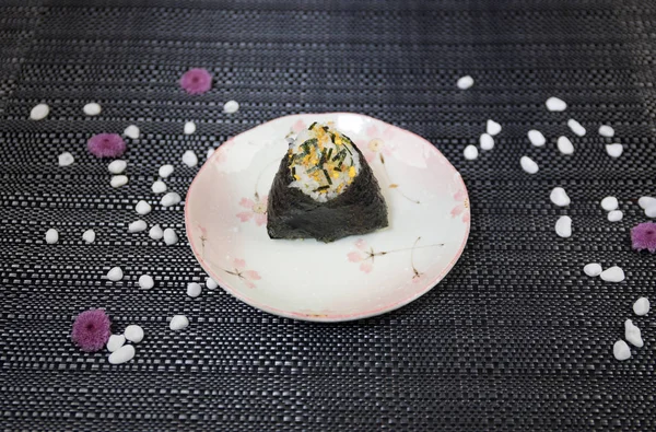 Japon Gıda Içinde Plakalı Görünümünü Kapatın Japonya Masasına Doğu Dekorasyonu — Stok fotoğraf