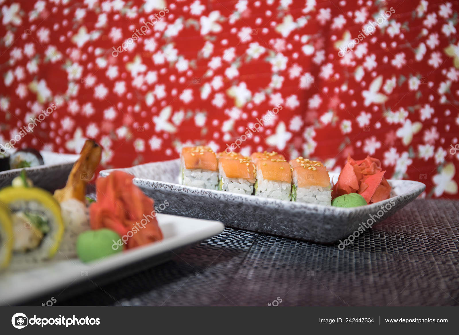 Japanese Sushi Set Ready Serve Beautiful Eastern Style Table