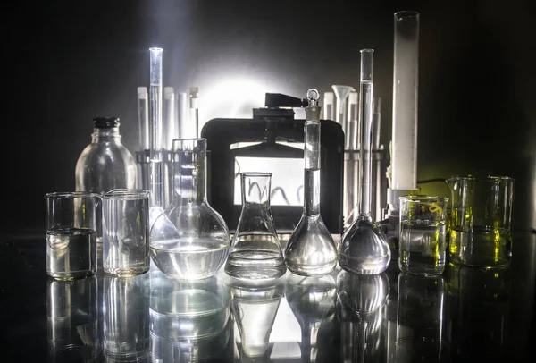 Pharmacy Chemistry Theme Test Glass Flask Solution Research Laboratory Science — Stock Photo, Image