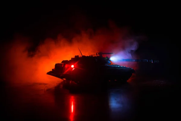 Концепція Війни Військові Силуети Боротьба Сцени Війни Туман Небо Фону — стокове фото
