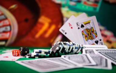 Renkli, Slot makinesidir, zar, Casino çip - görüntü iken, rulet Casino eleman yalıtım