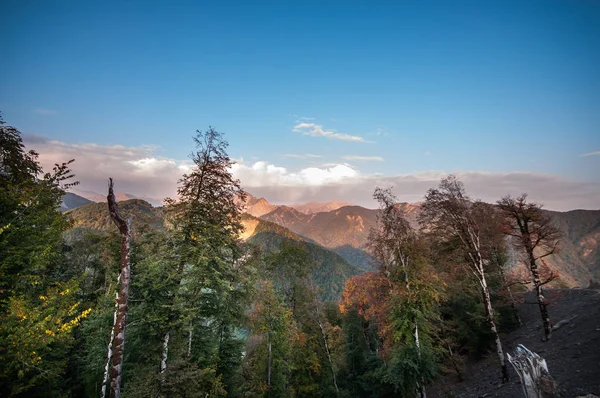 Beautiful Landscape Mountains Sun Dawn Mountains Sunset Time Azerbaijan Caucasus — Stock Photo, Image