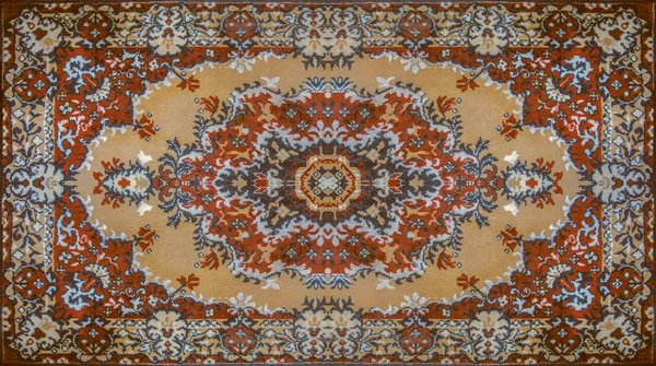 Perski Dywan Tekstury Ornament Streszczenie Okrągłej Mandali Wzór Middle Eastern — Zdjęcie stockowe