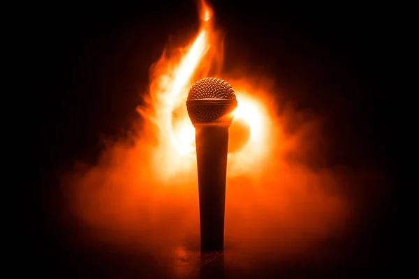 Mikrofon Für Ton Musik Karaoke Tonstudio Oder Auf Der Bühne — Stockfoto