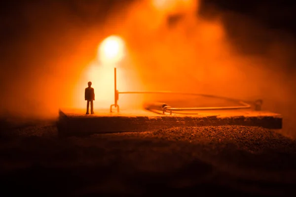 Творчі Концепції Ілюстрації Прикраса Мишоловці Піску Темні Тоновані Туманний Фону — стокове фото