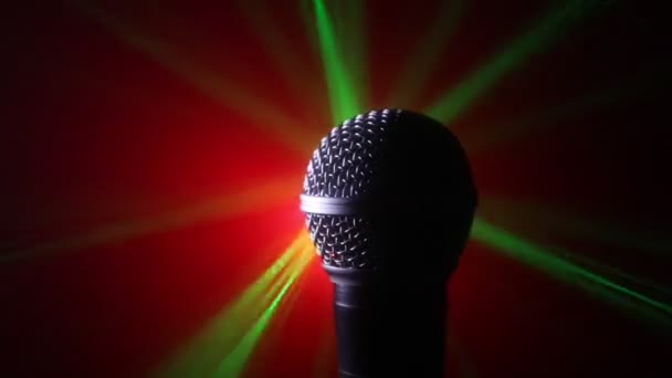 Ses Müzik Için Mikrofon Ses Stüdyosunda Sahnede Karaoke Mikrofon Teknolojisi — Stok video