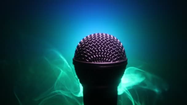 Mikrofon För Ljud Musik Karaoke Ljudstudio Eller Scen Mic Teknik — Stockvideo