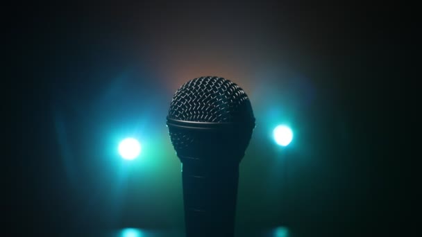 Microfone Para Som Música Karaoke Estúdio Áudio Palco Tecnologia Mic — Vídeo de Stock