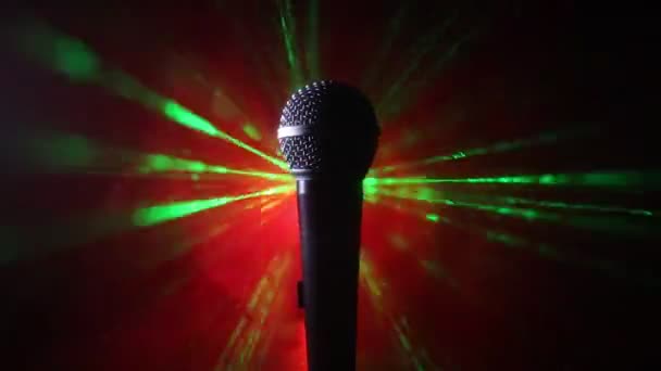 Microfone Para Som Música Karaoke Estúdio Áudio Palco Tecnologia Mic — Vídeo de Stock