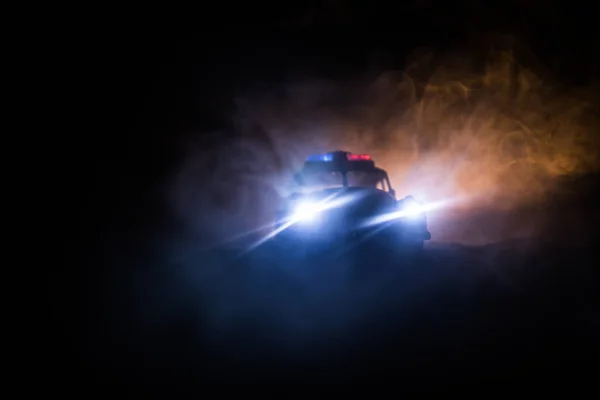 Auto Della Polizia Notte Auto Della Polizia Caccia Una Macchina — Foto Stock