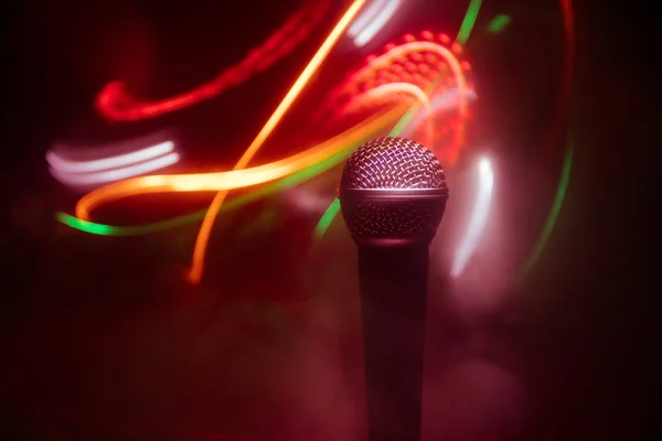 Microphone Sound Music Karaoke Audio Studio Stage Mic Technology Voice — Stock Photo, Image