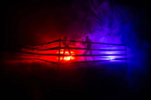 Boxe Homme Femme Sur Ring Concept Sportif Décoration Oeuvre Avec — Photo