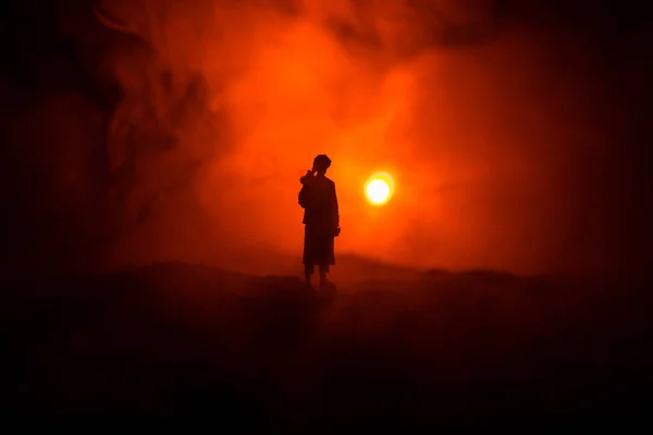 Sílhueta Soldado Militar Com Bazuca Conceito Guerra Silhuetas Militares Lutando — Fotografia de Stock