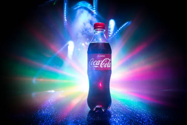 Bakoe Azerbeidzjan April 2018 Coca Cola Classic Plastic Fles Donker — Stockfoto