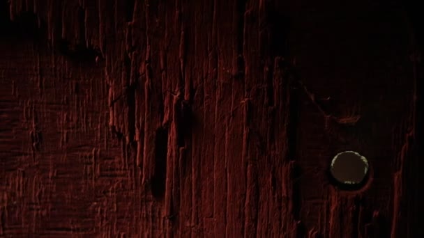 ダークヴィンテージウッドテクスチャ 古いグランジ暗い木製の表面のクローズアップビュー 選択フォーカス — ストック動画