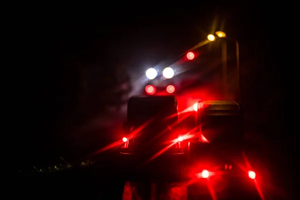 Iluminação Carro Polícia Durante Noite Durante Acidente Estrada Decoração Mesa — Fotografia de Stock