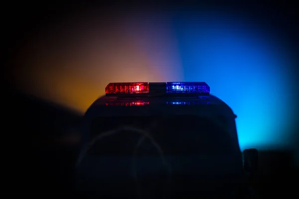 Carros Polícia Noite Carro Polícia Perseguindo Carro Noite Com Fundo — Fotografia de Stock