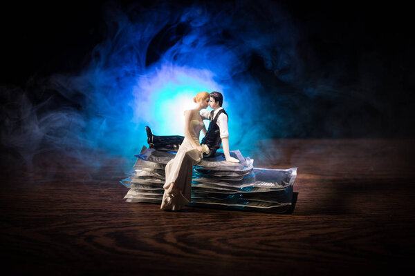 Close up of a young beautiful girl holding an open female condom, safe sex concept. Protection against AIDS and birth control