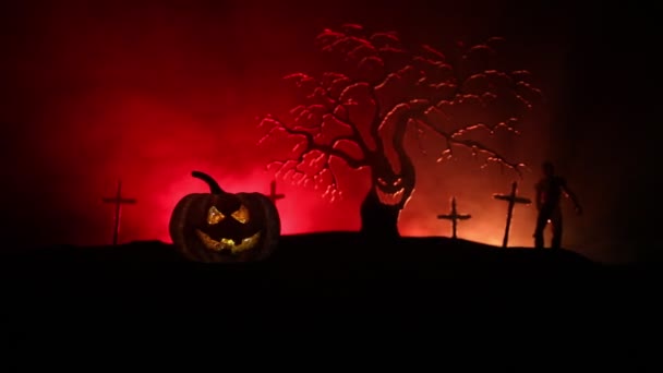 Horor Pohled Halloweenské Oslavy — Stock video